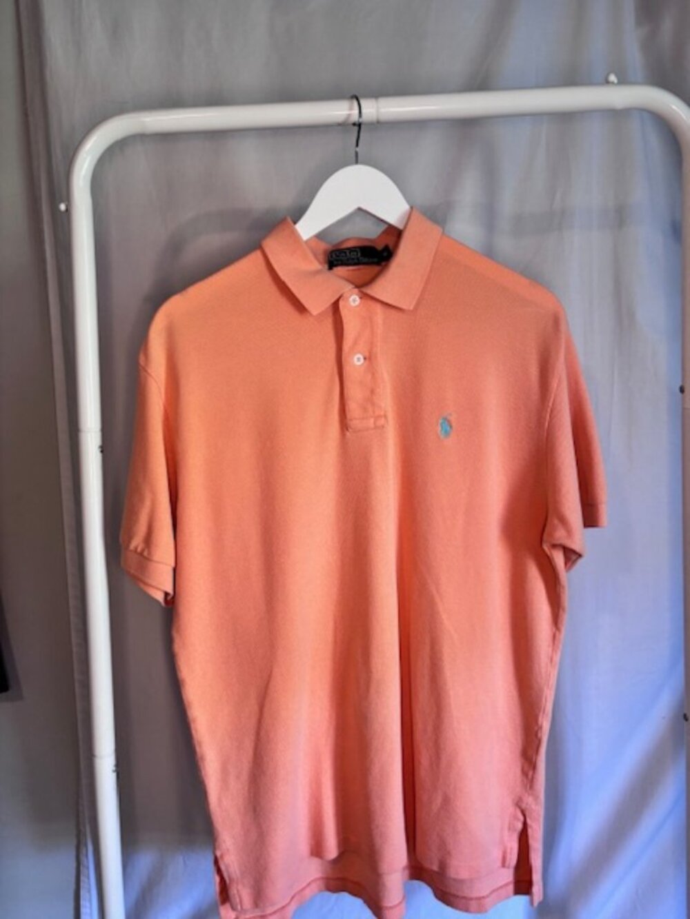 Ralph Lauren Polo Shirt Men’s Medium Light Orange Classic Fit Cotton